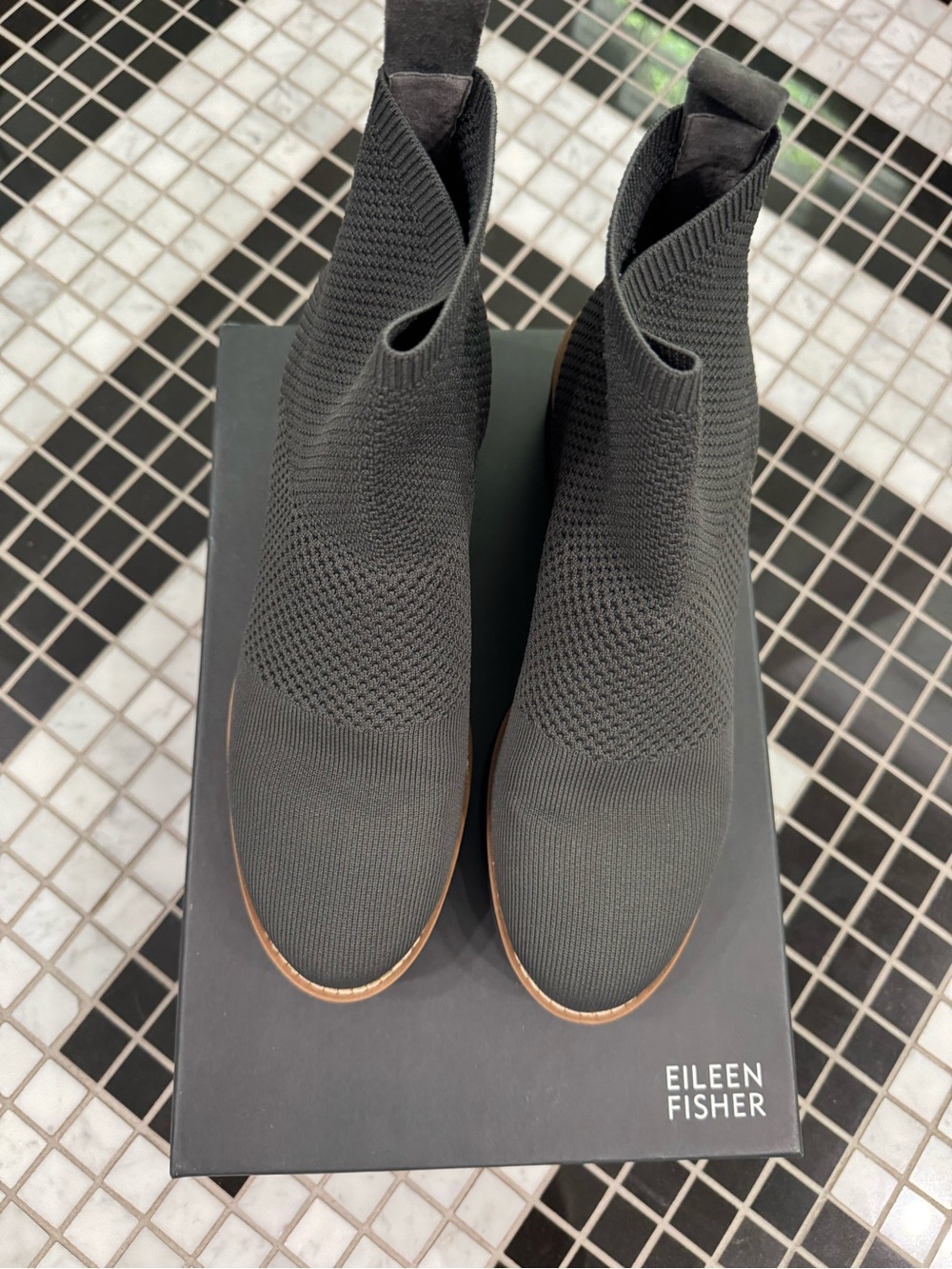 Eileen Fisher Graphite Knit Chelsea Boot